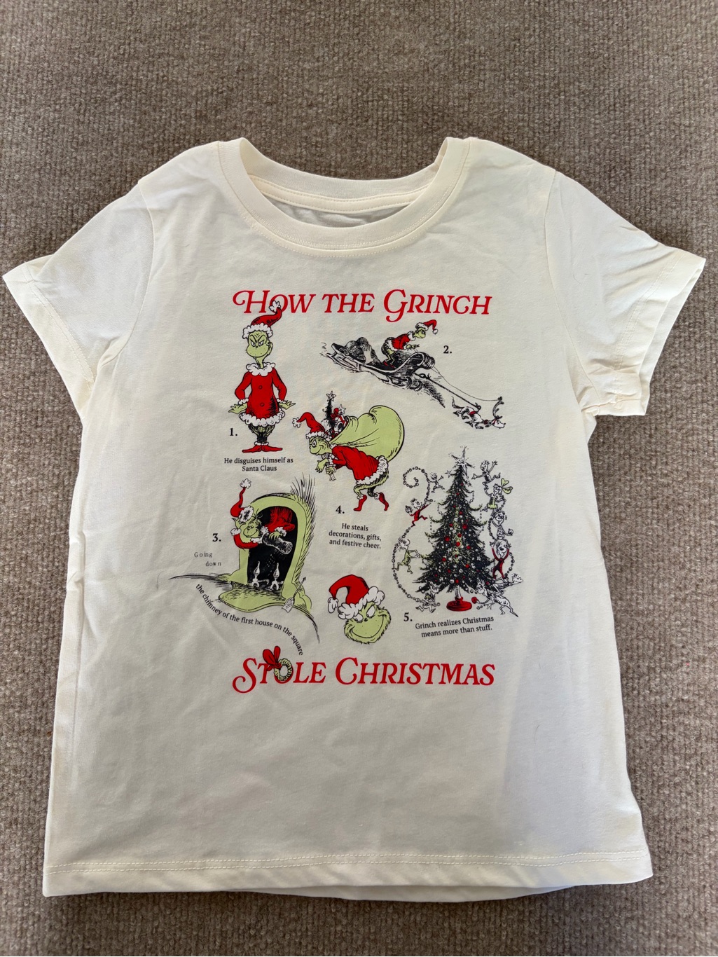 How The Grinch Stole Christmas Kids Tee - White